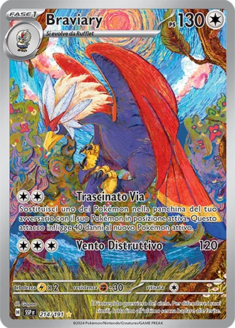 Braviary Scintille Folgoranti carta Pokémon italiana