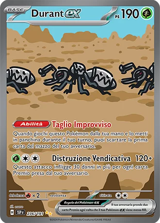 Durant ex Scintille Folgoranti carta Pokémon italiana