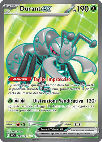 Durant ex Scintille Folgoranti carta Pokémon italiana