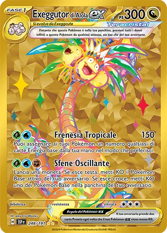Exeggutor di Alola ex Scintille Folgoranti carta Pokémon italiana