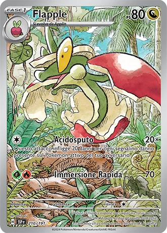 Flapple Scintille Folgoranti carta Pokémon italiana