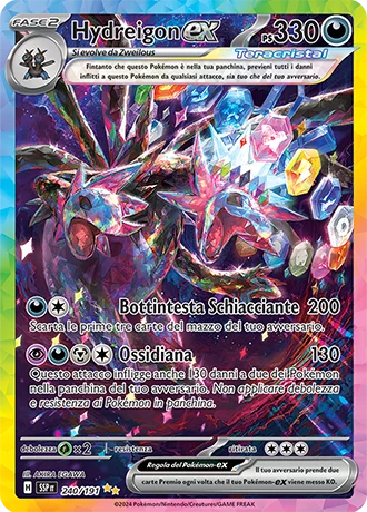 Hydreigon ex Scintille Folgoranti carta Pokémon italiana