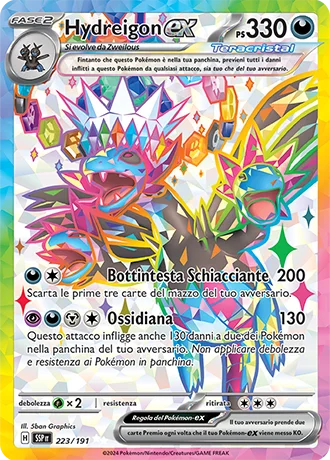 Hydreigon ex Scintille Folgoranti carta Pokémon italiana