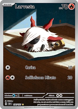 Larvesta Scintille Folgoranti carta Pokémon italiana