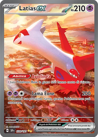 Latias ex Scintille Folgoranti carta Pokémon italiana