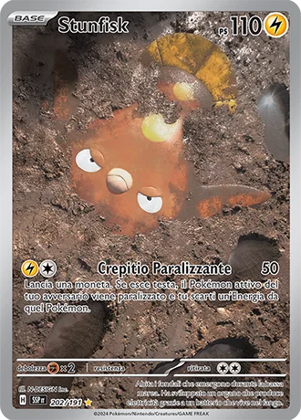 Stunfisk Scintille Folgoranti carta Pokémon italiana