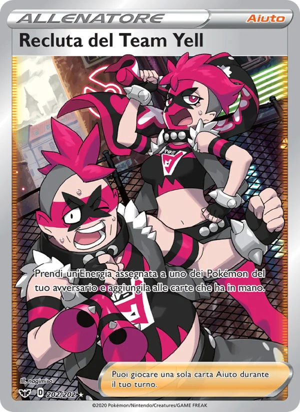 Recluta del Team Yell Spada e Scudo carta Pokémon italiana UR