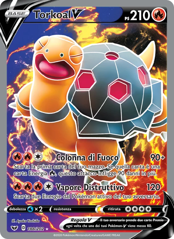 Torkoal V Spada e Scudo carta Pokémon italiana UR