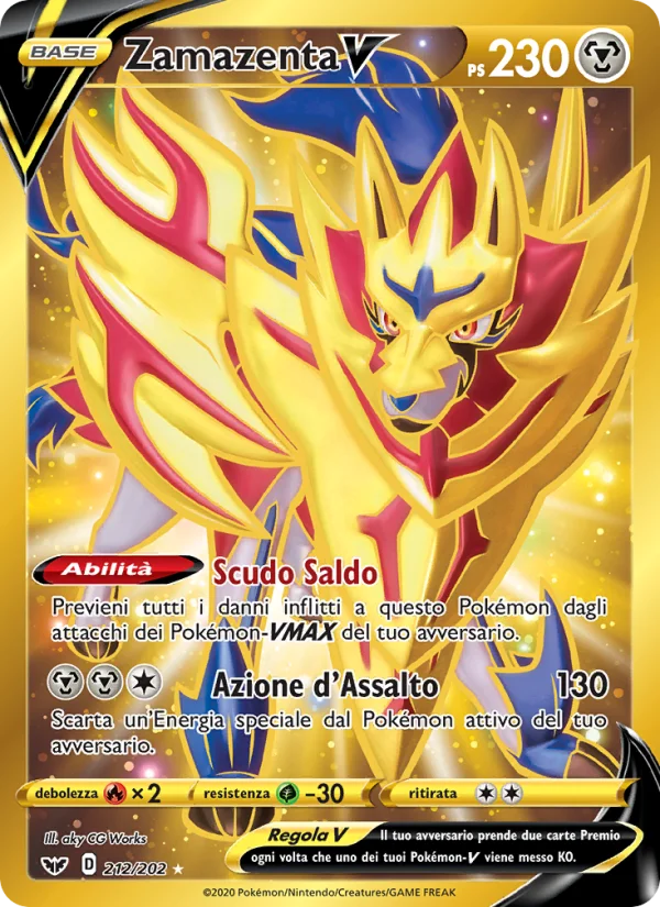 Zamazenta V Spada e Scudo carta Pokémon italiana HR