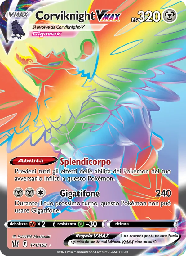 Corviknight VMAX Stili di Lotta carta Pokémon italiana RR