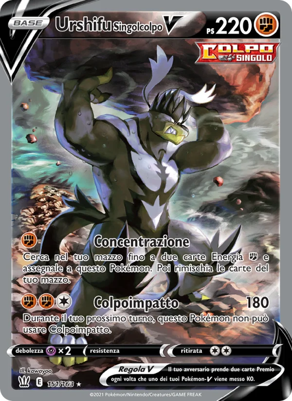 Urshifu Singolcolpo V Stili di Lotta carta Pokémon italiana UR