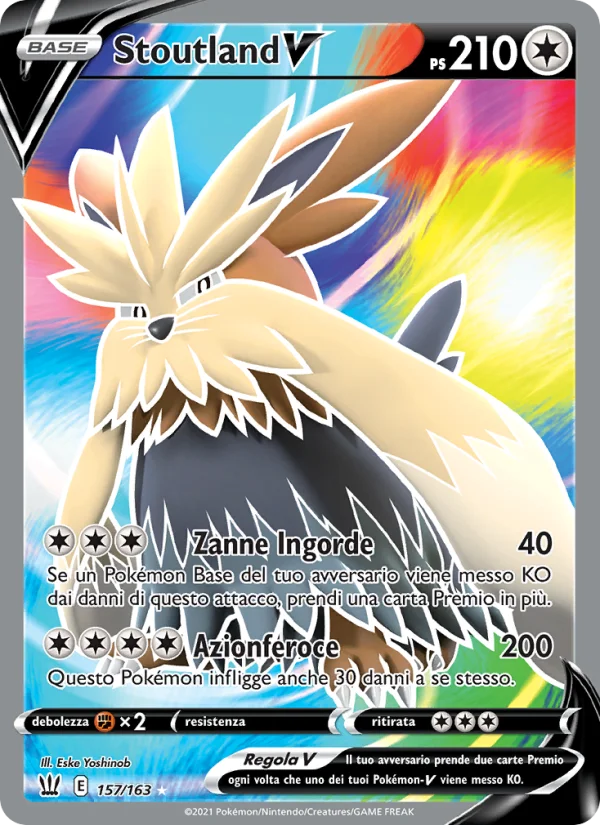 Stoutland V Stili di Lotta carta Pokémon italiana UR