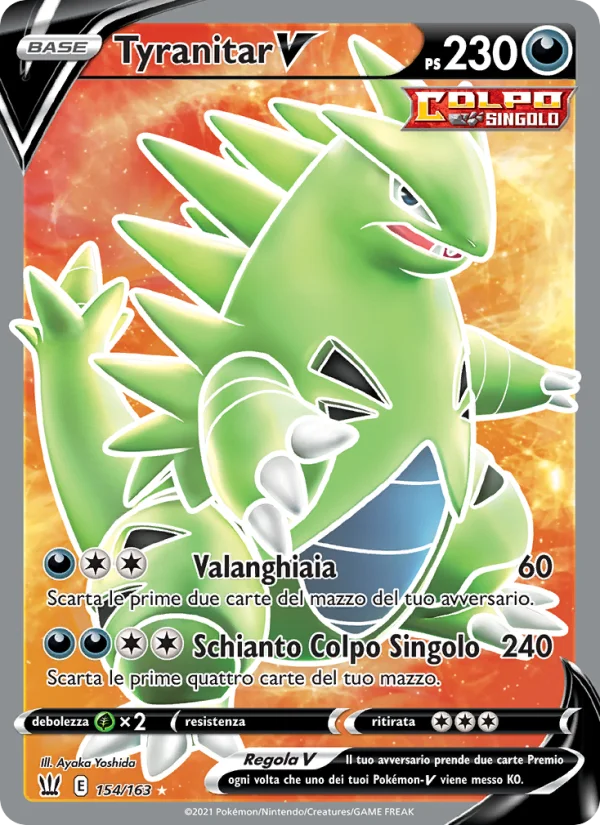 Tyranitar V Stili di Lotta carta Pokémon italiana UR