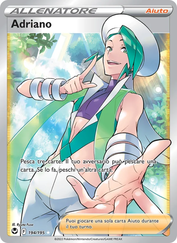 Adriano Tempesta Argentata carta Pokémon italiana UR