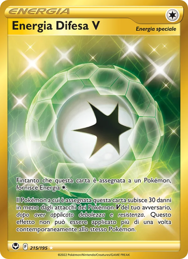 Energia Difesa V Tempesta Argentata carta Pokémon italiana HR