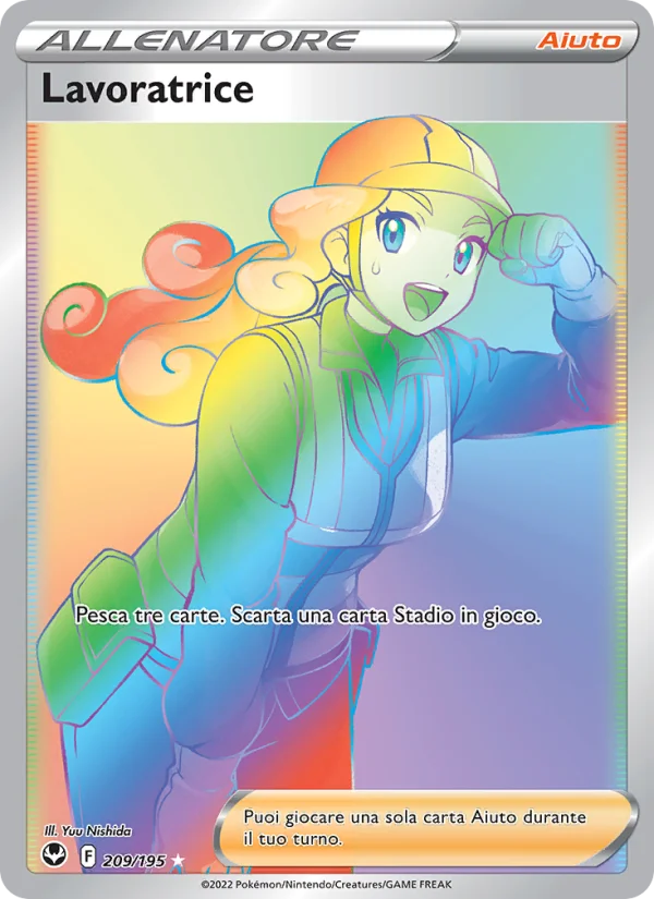 Lavoratrice Tempesta Argentata carta Pokémon italiana RR