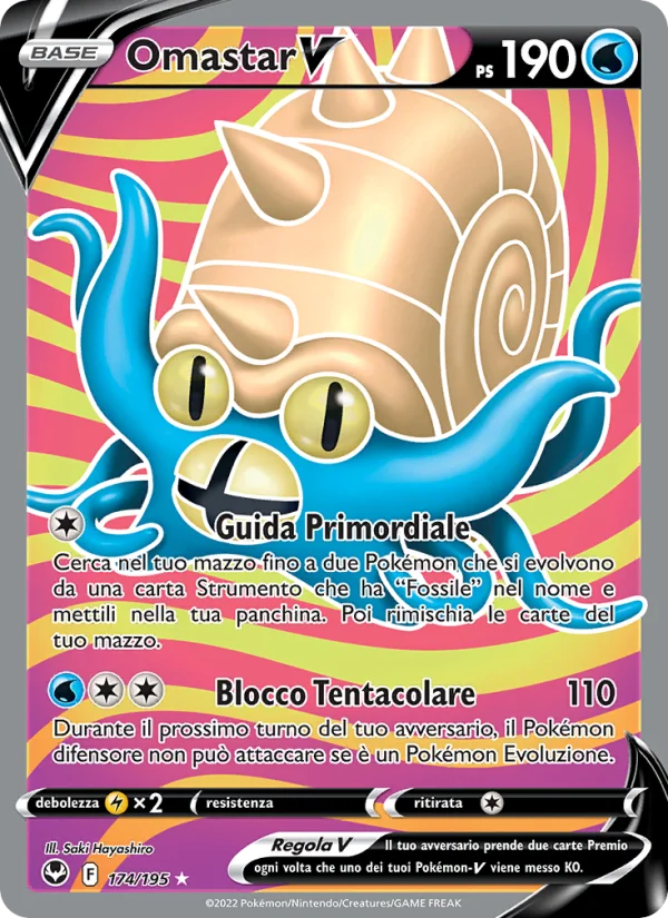 Omastar V Tempesta Argentata carta Pokémon italiana UR