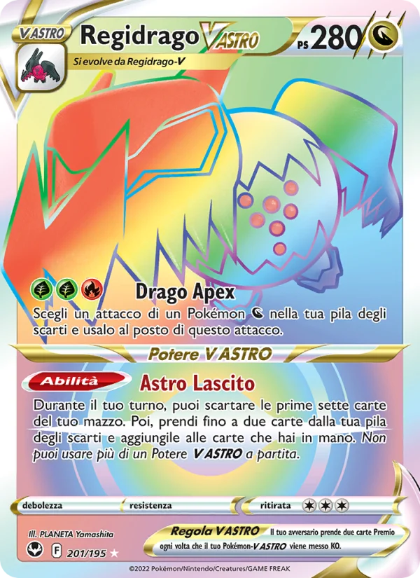 Regidrago V ASTRO Tempesta Argentata carta Pokémon italiana RR