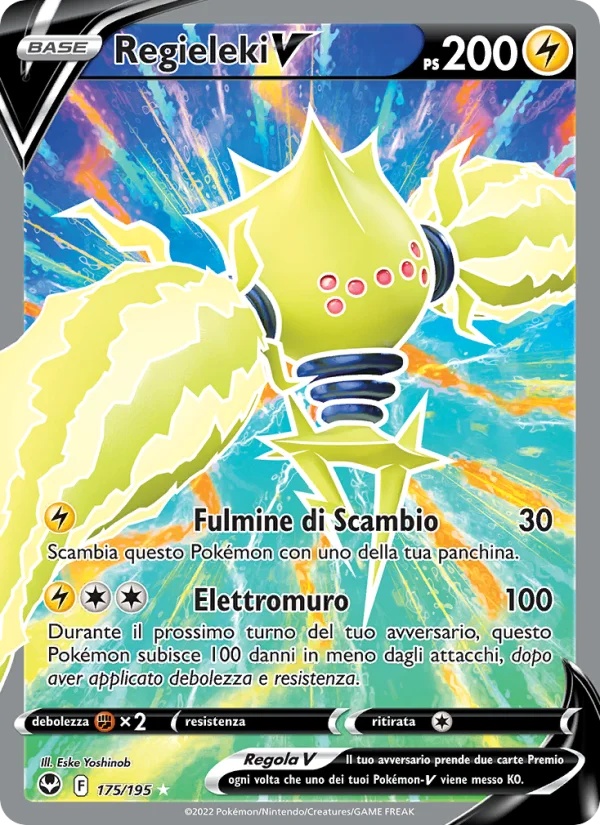 Regieleki V Tempesta Argentata carta Pokémon italiana UR