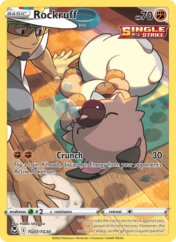 Rockruff Tempesta Argentata carta Pokémon italiana TG