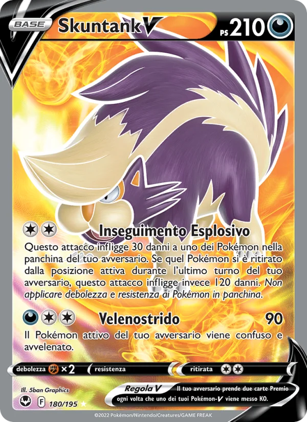 Skuntank V Tempesta Argentata carta Pokémon italiana UR