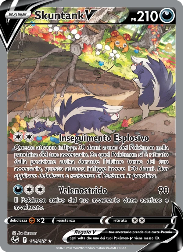 Skuntank V Tempesta Argentata carta Pokémon italiana UR