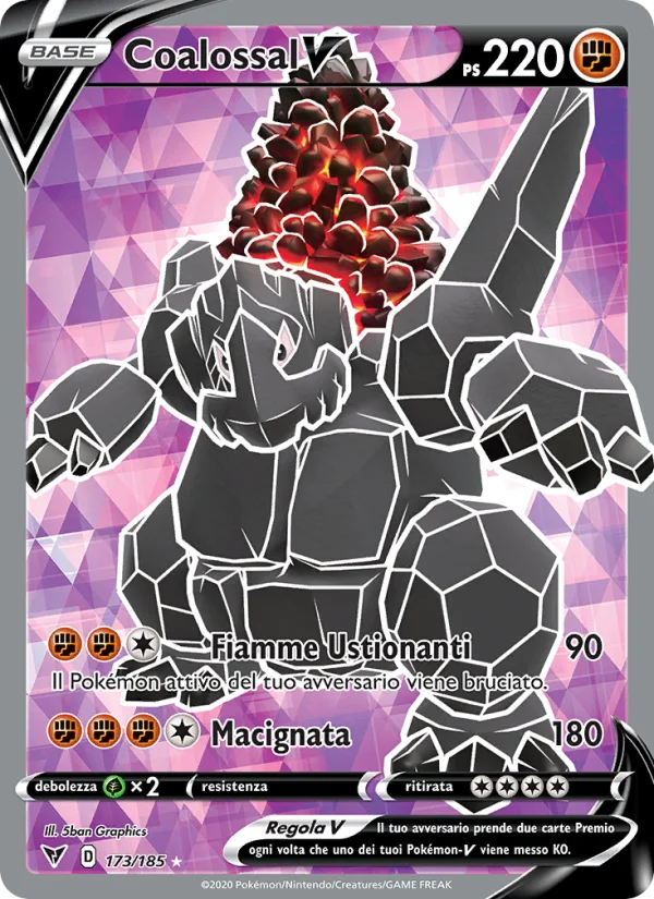 Coalossal V Voltaggio Sfolgorante carta Pokémon italiana UR
