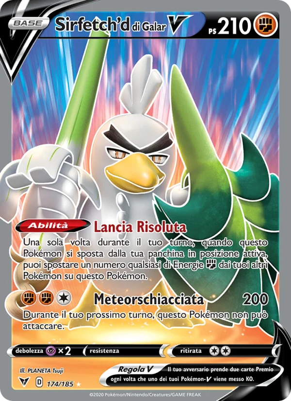 Sirfetch'd di Galar V Voltaggio Sfolgorante carta Pokémon italiana UR