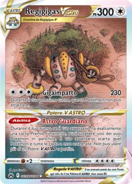 Regigigas V ASTRO Zenit Regale carta Pokémon italiana GG